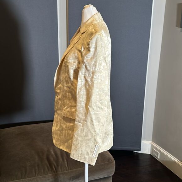 Men’s Slim Fit Beige Dress Suit Jacket Blazer Formal Notched Lapels Size 36 NWT - Picture 7 of 11